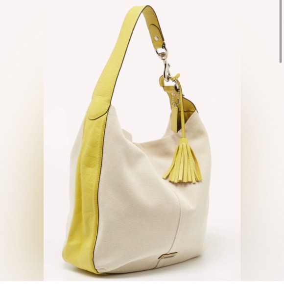 New- COACH AVERY HOBO - charmeuse leather / linen - Picture 2 of 8